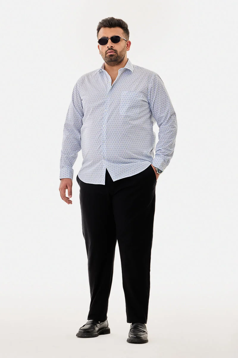 سنيتش 100% Cotton Geometric Plus Size Shirt